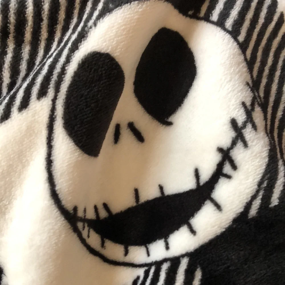 Nightmare Before Christmas Santa Jack Checkered Plush Throw Blanket
